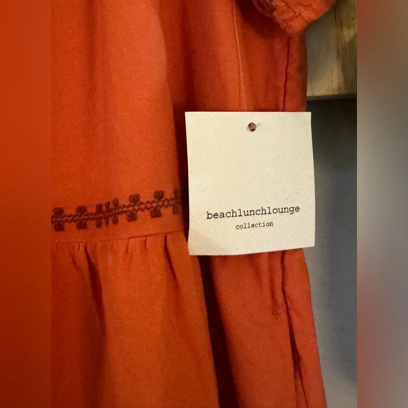 Beach Lunch Lounge Arden Dress Womens Sz MEDIUM NWT tiered bohemian maxi pockets - Picture 8 of 8
